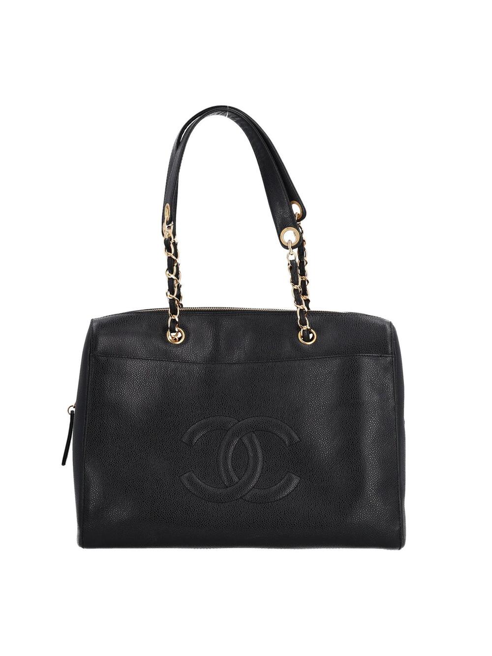 Chanel Caviar Cc Tote Black #367405C18B